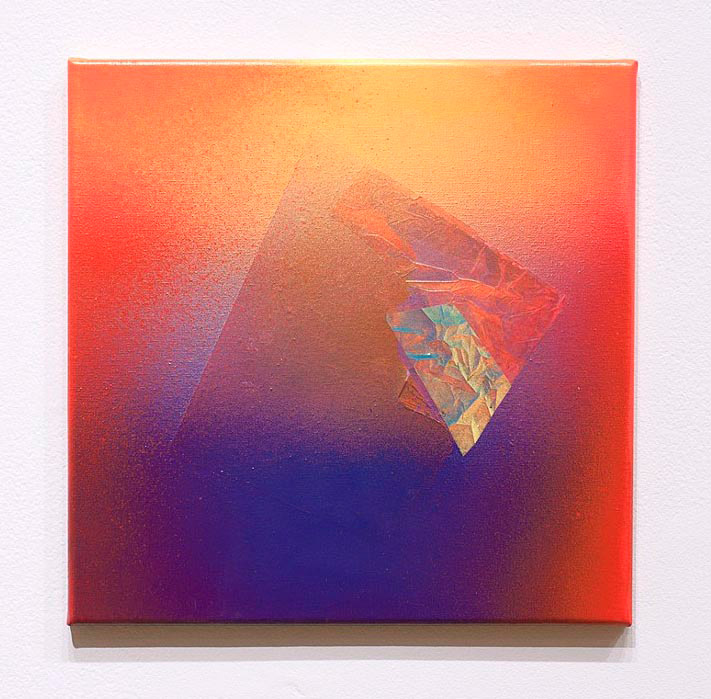 Bonnie Maygarden, A.Void, 2013, Acrylic and Mylar on canvas, 12 x 12 inches