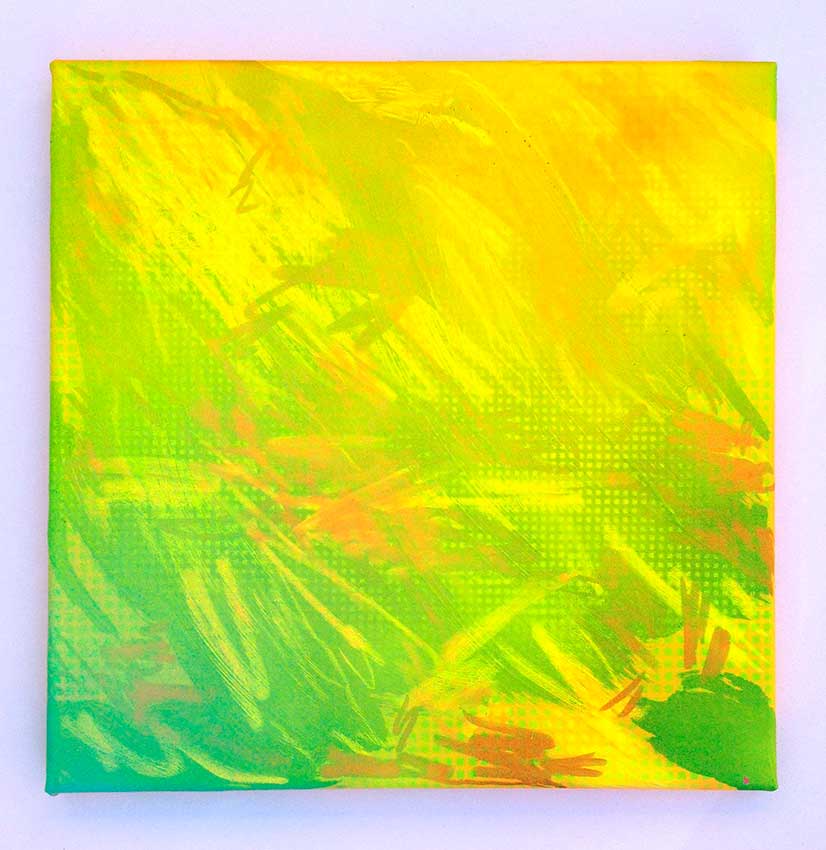 Bonnie Maygarden, Stylus, 2014, acrylic on canvas, 12 x 12 inches