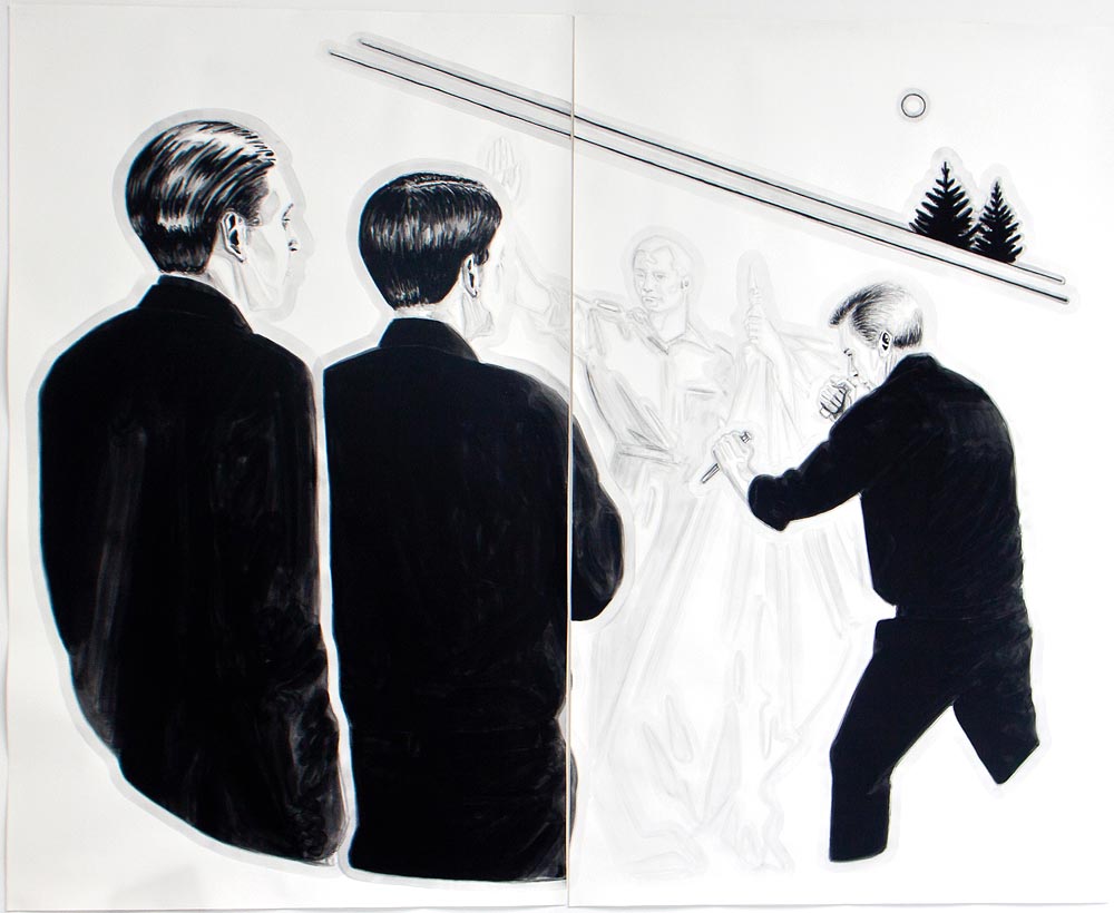 Conor McGrady, Frontier, 2013, gouache on paper, 96 x 120 inches