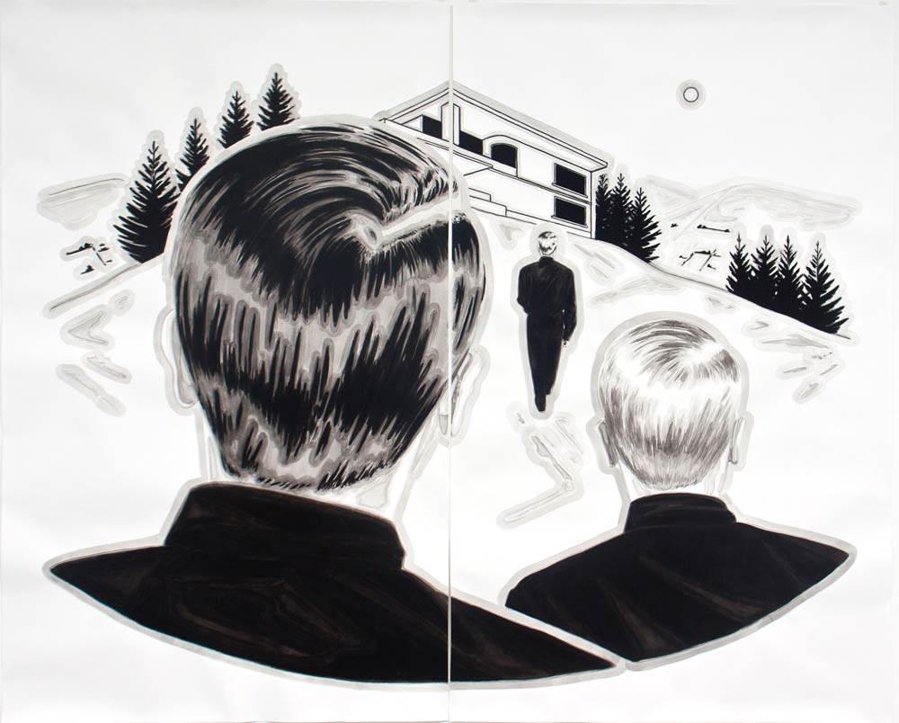 Conor McGrady, International Community, 2012, gouache on paper, 96 x 120 inches