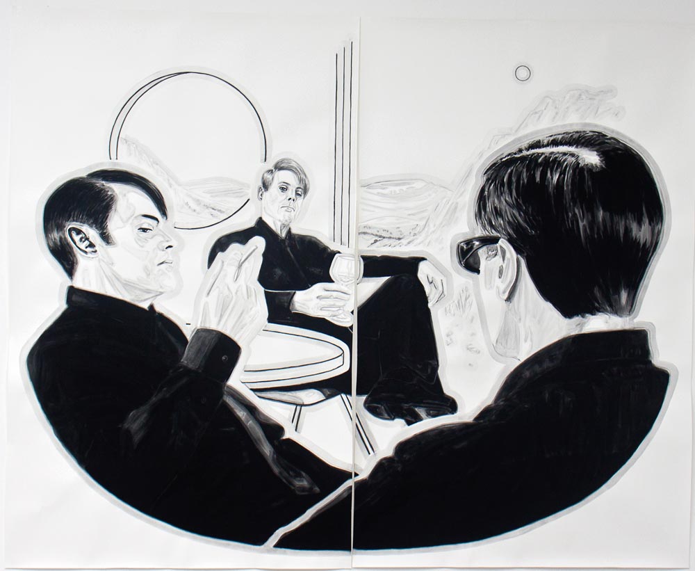 Conor McGrady, Retreat, 2013, gouache on paper, 96 x 120 inches